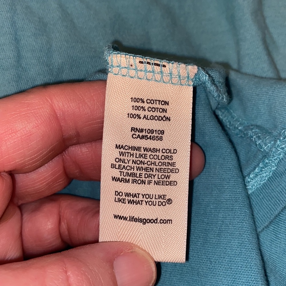 Life is Good “take it slow” teal tank top size small - Picture 5 of 5